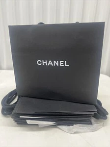 NEW Chanel Gift Bag (10pc) Classic Black Empty Paper Bag Shopping - Picture 1 of 4
