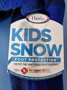 Thorlos Kids Snow Foot Protection Over Calf Socks Laser Blue Black SIze 13.5-14 - Picture 1 of 5