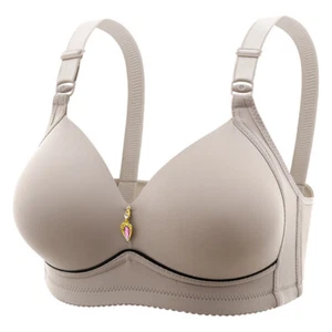 Large Size Ladies Bra Women Full Coverage Wireless Push Up Bra Gather Underwear - Picture 1 of 10
