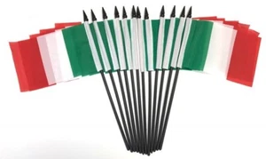 12 Pack 4x6 Inch Italy Small Miniature Stick Desk & Little Italian Table Flags - Picture 1 of 1