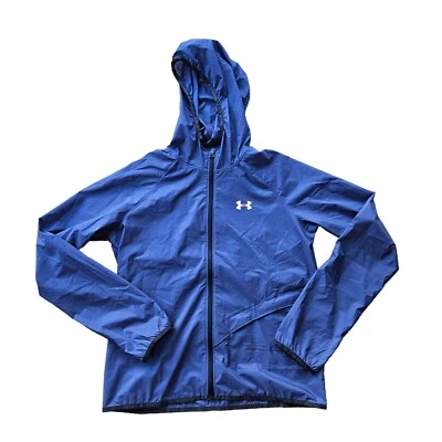 Chaqueta empacable Under Armour Qualifier Storm con capucha 1326558 azul repelente al agua Foto 1 de 4