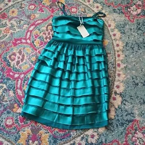 Lucy Paris Tiered Teal Formal Prom Homecoming Dress S NWT - Picture 1 of 5