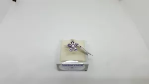 Anillo Mujer Con Zirconios Y Amatista Oro Blanco 18Kt 750 3,2 Gramos N.15 (0803) - Imagen 1 de 11