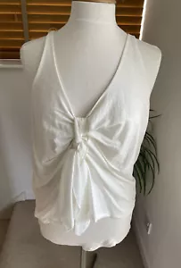 Stunning Zara Summer Blouse Tie Top Size M-12 Ruffles - Picture 1 of 5