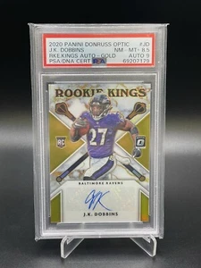 2020 Panini Optic - JK Dobbins RC Gold Rookie Kings Auto PSA 8.5/9 - Picture 1 of 3