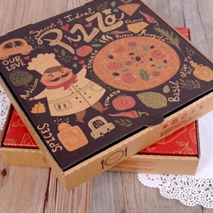 100x Kraft Delivery Containers Square Pizzeria Bakery Restaurant Pizza Food Box - Picture 1 of 8