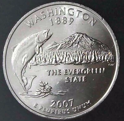 2007-D 25C State Quarter Washington BU CLAD 20uc0225-3 - Image 1 of 2