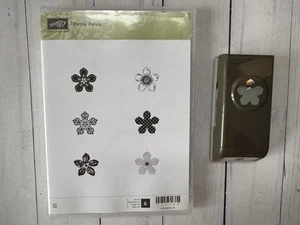 Stampin Up PETITE PETALS Stamp Set & Matching Punch (USED) Flower Petal Spring - Picture 1 of 11