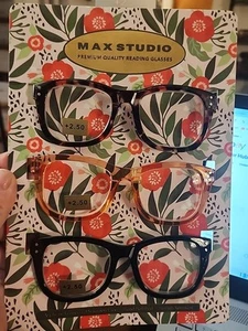 Max Studio Premium 3 Paar Lesebrillen PINK, TORTOISE, SCHWARZ LESEBRILLEN NEU! - Bild 1 von 7