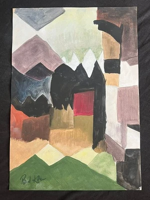 PAUL KLEE dibujo y pintura sobre papel antiguo firmado estampado vintage Foto 1 de 3