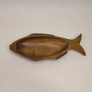 Handgeschnitztes Fisch Serviertablett Wurstwaren Natur Rustikal MCM Strand Philippinen  - Bild 1 von 7