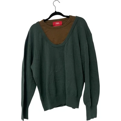 Zara x Harry Lambert Mens Sweater L Large Wool Green Brown 2893/321 NWOT - Image 1 of 4