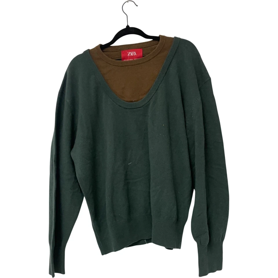 Zara x Harry Lambert Mens Sweater L Large Wool Green Brown 2893/321 NWOT - Image 1 of 4