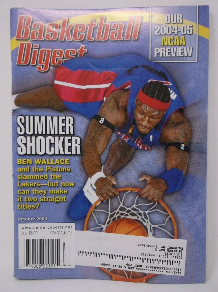Basketball Digest outubro de 2004 Ben Wallace - Imagem 1 de 1