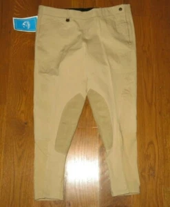 New ON COURSE Tan Stretch BREECHES Riding PANTS Knee Patches Women 36 R - Picture 1 of 5