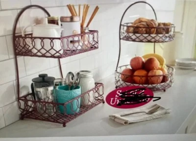 TOTALMENTE NUEVO Gourmet Basics de Mikasa Juego de 2 cestas redondas y cuadradas K47099 A-727 Foto 1 de 4