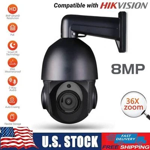 4K 8MP 36X Zoom PTZ Camera Outdoor IR 50M POE 2-Way Talk Hikvision Compatible - Picture 1 of 20