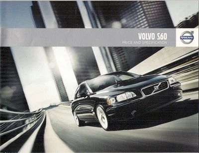 Volvo S60 Specifications 2008-09 UK Market Brochure SE Lux Sport - Image 1 of 2