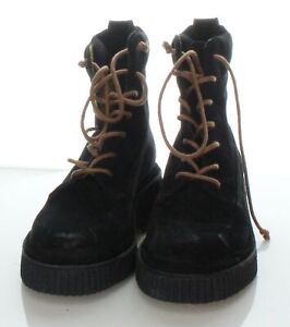 A37 $ 550 Sz 35 M Women Rag & Bone Suede Sloane Lace Up Boots In Black