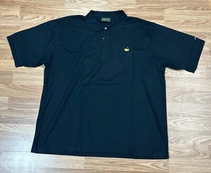 VTG 90s Masters Golf Polo Shirt Mens XXL Mercerized 60's Two Ply - Black - Picture 1 of 3