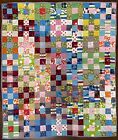 Vtg Baby Patchwork Squares Denim Quilt Blanket 36x31