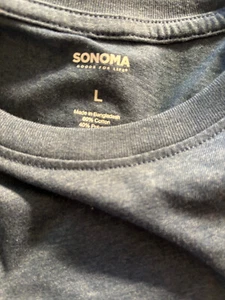 Sonoma Brand t shirt new no tags Large blue gray MInt cotton - Picture 1 of 2