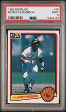 1983 Donruss Rickey Henderson #35 PSA 9 MINT HOF Oakland A’s