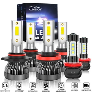 For Nissan Rogue 2008-2013 LED Headlight High Low& Fog Light Bulbs Combo Kit - Picture 1 of 12