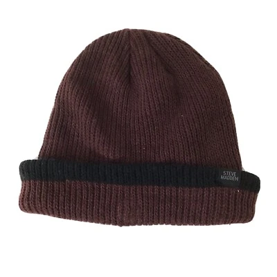 Nuevo Steve Madden Gorro Acanalado Puños Rojo Invierno Para Hombre Talla Única Foto 1 de 4