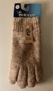 NWT Isotoner Knit Gloves New Blush Mittens Fleece Lined One Size - Picture 1 of 6