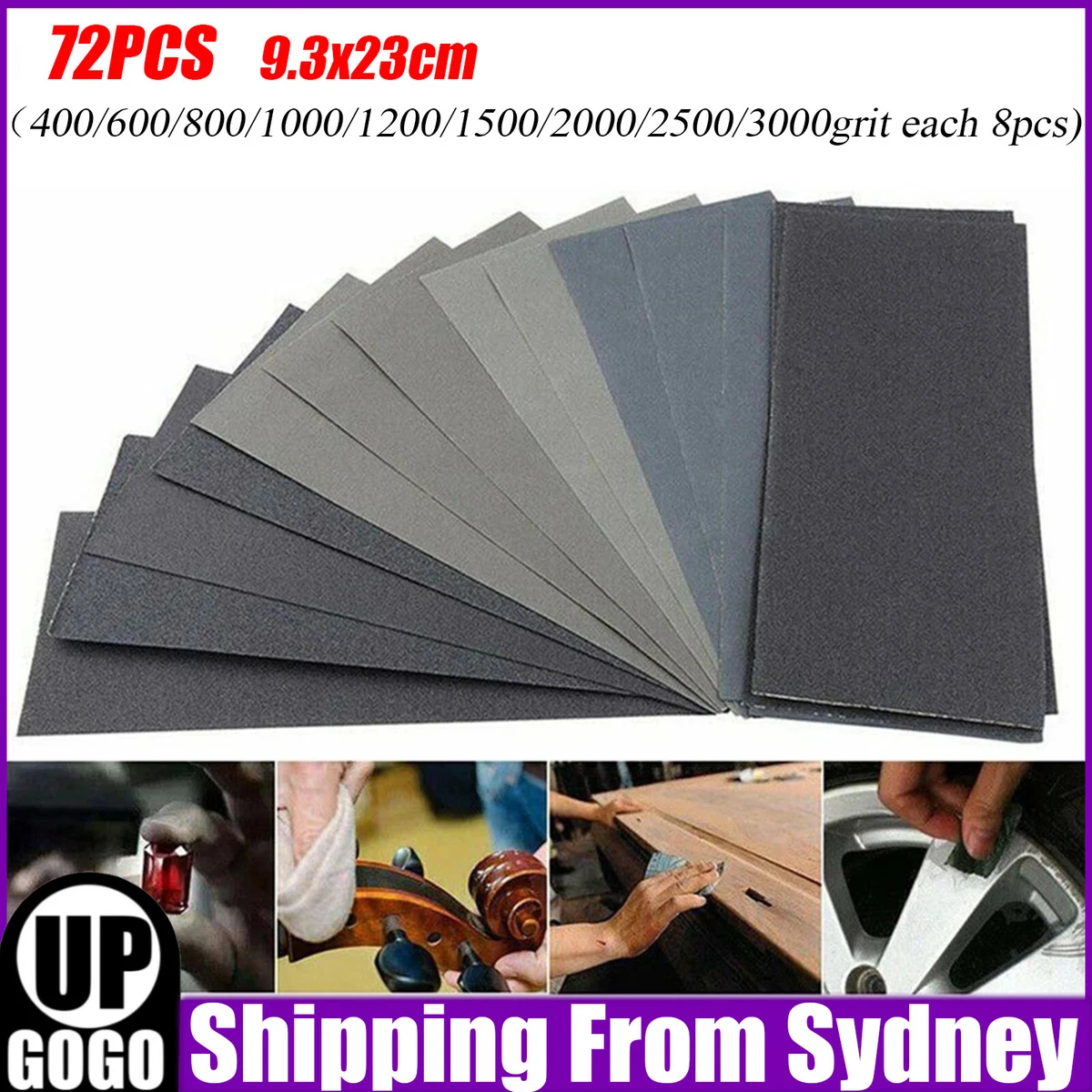 30 Pcs 2500 Grit Sandpaper Sheets - 9.3x23cm, Fine Grit For Smooth Finishing