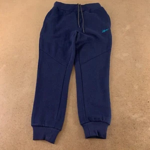 Reebok Boys Size Small (8) Navy Fleece Drawstring Waist Athletic Joggers New - Picture 1 of 4