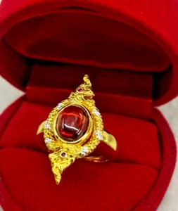 Anillo Ojo Naga Rojo Piedras Preciosas Plata Amuleto Tailandés Potente Talismán Colección Sagrada - Imagen 1 de 5
