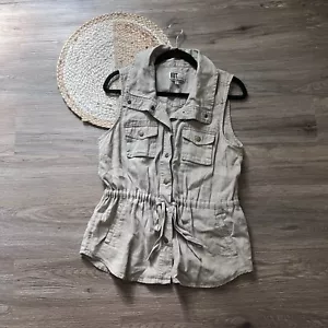 KUT FROM THE KLOTH 100% Linen Cargo Vest - Picture 1 of 7