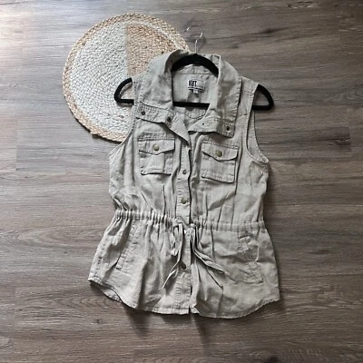 KUT FROM THE KLOTH 100% Linen Cargo Vest - Image 1 of 4