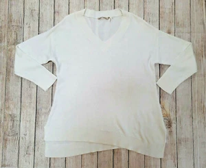 SOFT SURROUNDINGS XL EXTRA LARGE WHITE ASYMMETRICAL HEM V NECK TUNIC TOP - Picture 1 of 8