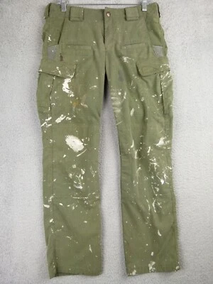 Pantalones cargo 5.11 tácticos para mujer 6 regulares 30x30 salpicaduras de pintura verde envejecido Foto 1 de 4