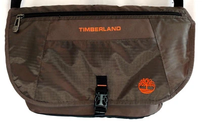 Timberland Mens Messenger Bag Tote Durable Water Resistant Outdoor Brown Orange - Image 1 of 4