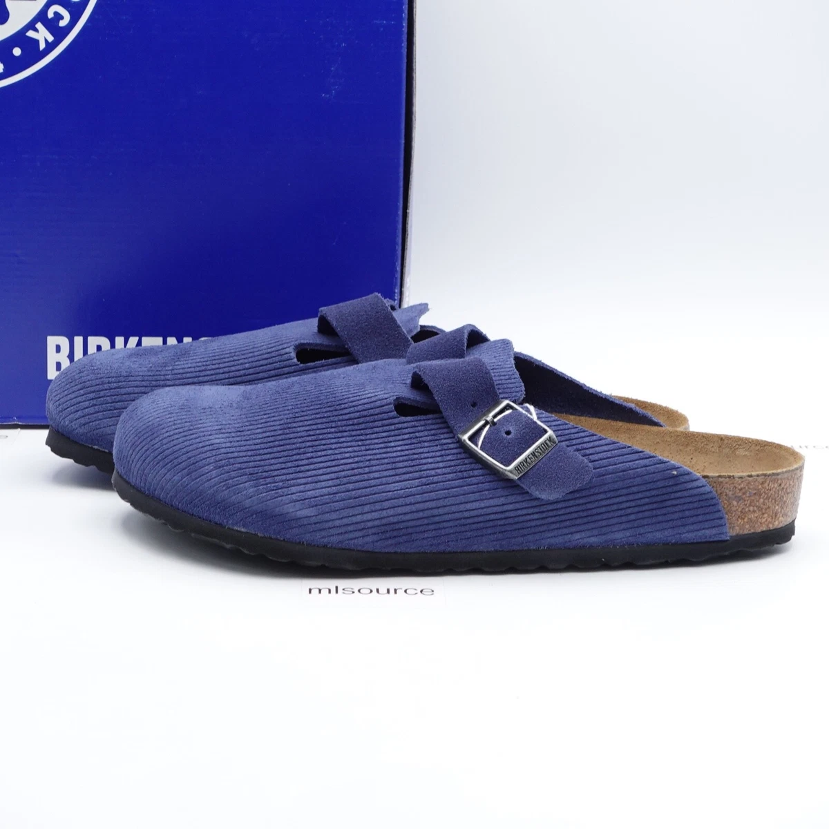 Birkenstock Boston BS Embossed Clog Sandals 1026203 Blue Size 10