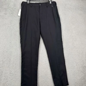 Savane Chino Pants Mens 32X30 Black Flat Front Slim Fit Straight Leg Stretch NEW - Picture 1 of 11