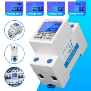 LCD Digitale Stromzähler Wechselstromzähler Hutschiene KWh Zähler Wattmeter DE - Bild 1 von 14