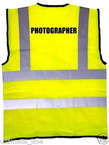 HI VIS Printed SAFETY VEST WAISTCOAT Photographer XL AND 2XL - CLERANCE - Picture 1 of 1