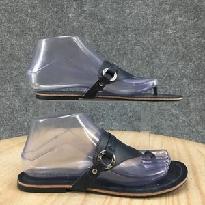 Nautica Sandals Womens 6 Casual Comfort Slip On Thong Flats Blue Faux Leather - Picture 1 of 15