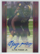 CLYDE PINDER JR. 2020 Leaf Metal ALL-AMERICAN BOWL GAME DAY SHIMMER RED AUTO 1/1