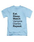 Eat Sleep Watch Vampire Diaries Repeat Adults T-Shirt Tv New Gift Tee Top