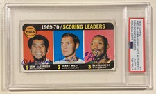 1970 Topps LEW ALCINDOR JERRY WEST ELVIN HAYES Signed Basketball Card PSA/DNA 10