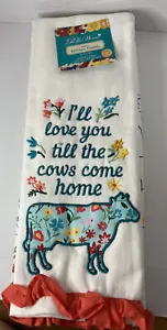 THE PIONEER WOMAN KITCHEN TOWELS SET - NEW ANIMALS! I'LL LOVE YOU TILL THE COW - Picture 1 of 5