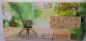 Wood Trick Crane Toy Set + Container Toy Crane Mechanical Model 3D Wooden Puzzle - Picture 1 of 2