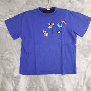 Vintage Disney Store Blue Medium Shirt Embroidered Skateboard Crash Thru