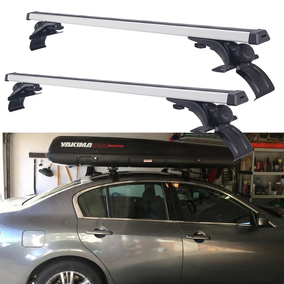 46" Car Top Roof Rack Cross Bar Cargo Carrier Aluminum For Audi A3 A4 B9 S4 - Imagem 1 de 4